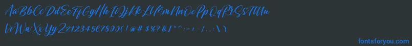 Shintyan Font – Blue Fonts on Black Background