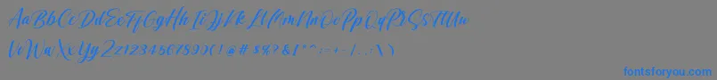 Shintyan Font – Blue Fonts on Gray Background