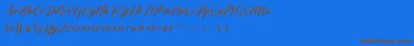Shintyan Font – Brown Fonts on Blue Background