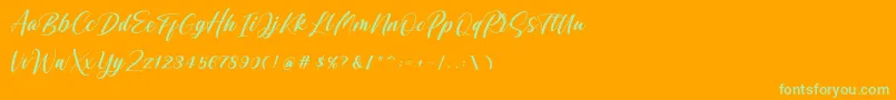 Shintyan Font – Green Fonts on Orange Background
