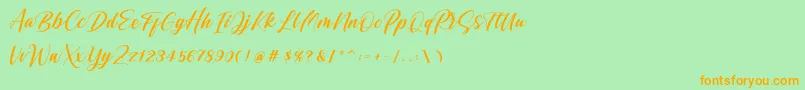 Shintyan Font – Orange Fonts on Green Background