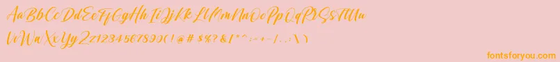 Shintyan Font – Orange Fonts on Pink Background