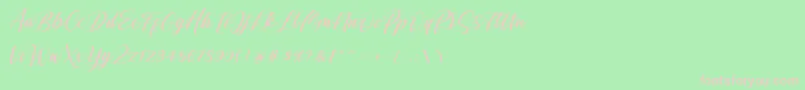 Shintyan Font – Pink Fonts on Green Background