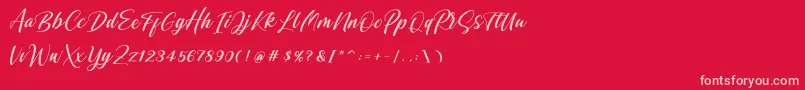 Shintyan Font – Pink Fonts on Red Background