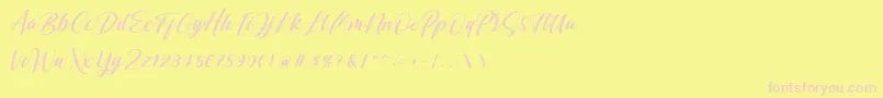 Shintyan Font – Pink Fonts on Yellow Background