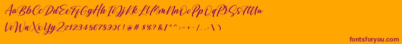 Shintyan Font – Purple Fonts on Orange Background