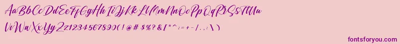 Shintyan Font – Purple Fonts on Pink Background