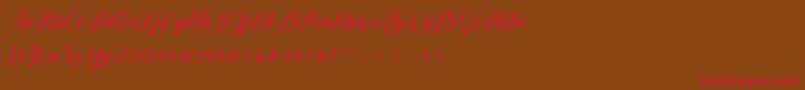 Shintyan Font – Red Fonts on Brown Background