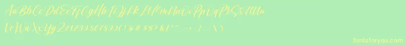 Shintyan Font – Yellow Fonts on Green Background