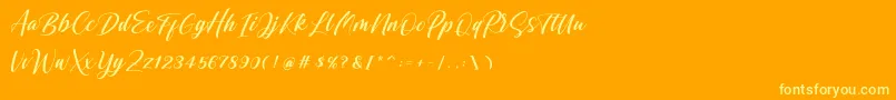 Shintyan Font – Yellow Fonts on Orange Background