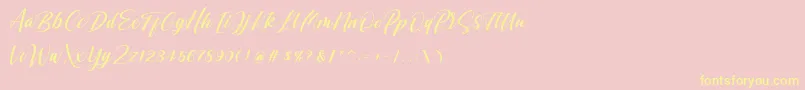 Shintyan Font – Yellow Fonts on Pink Background