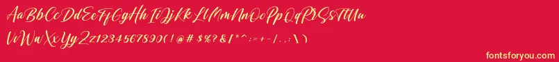 Shintyan Font – Yellow Fonts on Red Background
