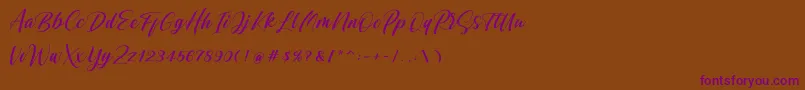 Shintyan Font – Purple Fonts on Brown Background