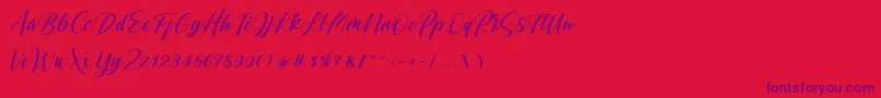 Police Shintyan – polices violettes sur fond rouge