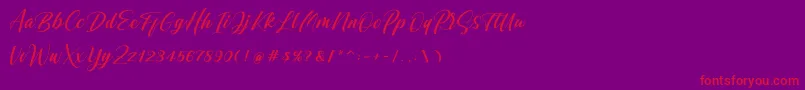 Shintyan-Schriftart – Rote Schriften auf violettem Hintergrund