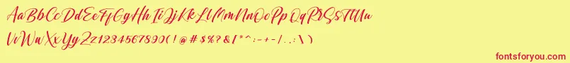 Shintyan Font – Red Fonts on Yellow Background