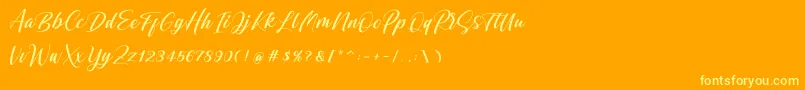 Shintyan Font – Yellow Fonts on Orange Background