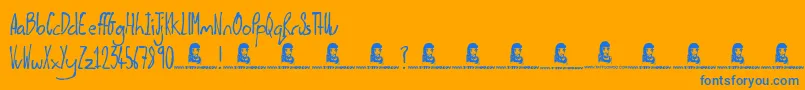 Shiny Pimple Font – Blue Fonts on Orange Background