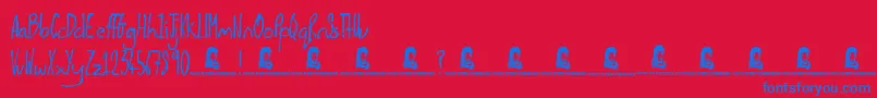 Shiny Pimple Font – Blue Fonts on Red Background