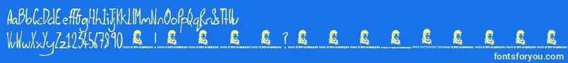 Shiny Pimple Font – Yellow Fonts on Blue Background