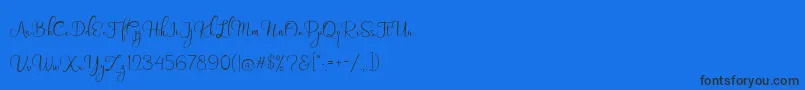 フォントShinyday free personal use – 黒い文字の青い背景