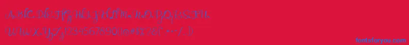Czcionka Shinyday free personal use – niebieskie czcionki na czerwonym tle