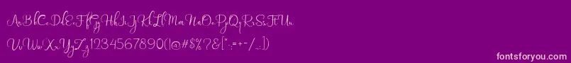 Shinyday free personal use Font – Pink Fonts on Purple Background