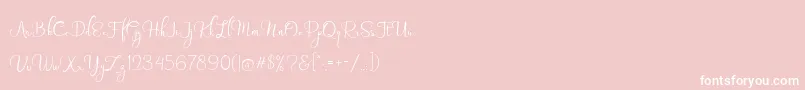 Shinyday free personal use-Schriftart – Weiße Schriften auf rosa Hintergrund