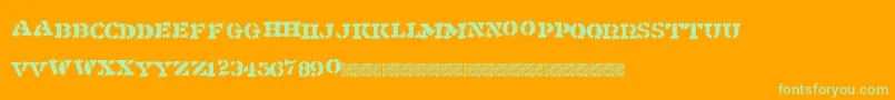 Shipment Font – Green Fonts on Orange Background
