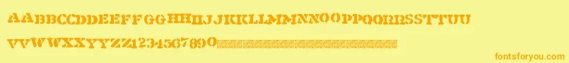 Shipment Font – Orange Fonts on Yellow Background
