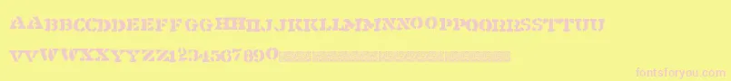 Shipment Font – Pink Fonts on Yellow Background