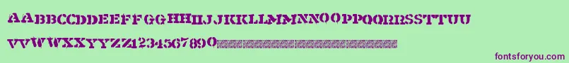 Shipment Font – Purple Fonts on Green Background