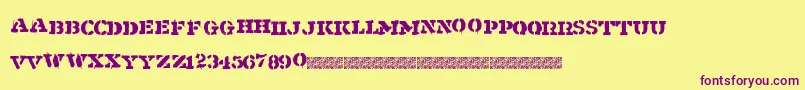 Shipment Font – Purple Fonts on Yellow Background