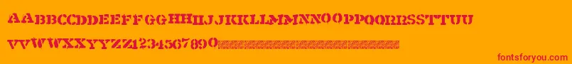 Shipment Font – Red Fonts on Orange Background