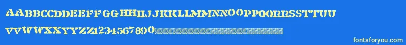 Shipment Font – Yellow Fonts on Blue Background