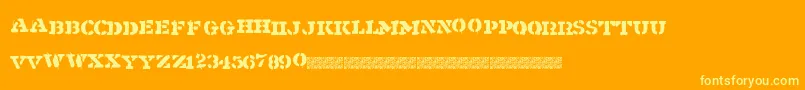 Fonte Shipment – fontes amarelas em um fundo laranja