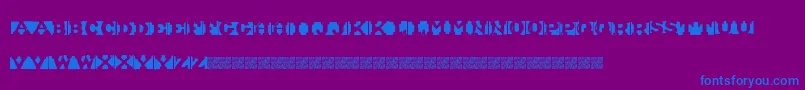 ShipmentInverted-Schriftart – Blaue Schriften auf violettem Hintergrund