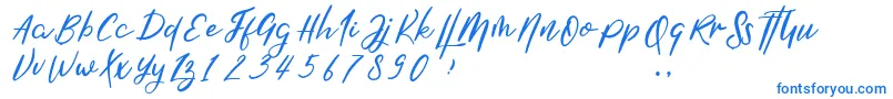 Shirahoshi Font – Blue Fonts on White Background