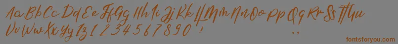 Shirahoshi-Schriftart – Braune Schriften auf grauem Hintergrund