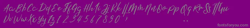 Shirahoshi-Schriftart – Graue Schriften auf violettem Hintergrund
