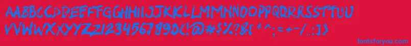 SHIRK Font – Blue Fonts on Red Background