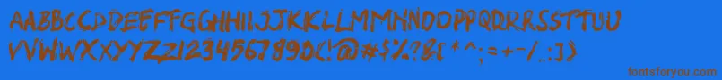 SHIRK Font – Brown Fonts on Blue Background