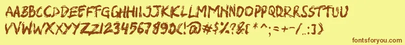 SHIRK Font – Brown Fonts on Yellow Background
