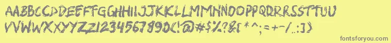 SHIRK Font – Gray Fonts on Yellow Background