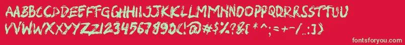 フォントSHIRK – 赤い背景に緑の文字