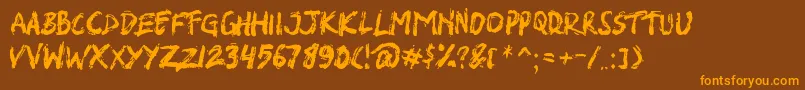 SHIRK Font – Orange Fonts on Brown Background
