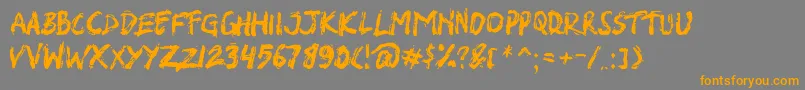 SHIRK Font – Orange Fonts on Gray Background