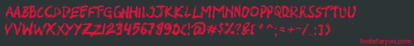 フォントSHIRK – 黒い背景に赤い文字