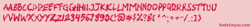 フォントSHIRK – ピンクの背景に赤い文字