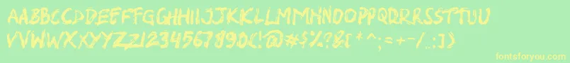 SHIRK Font – Yellow Fonts on Green Background